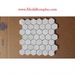Carrara Marble Hexagon Polished Mosaic Tiles